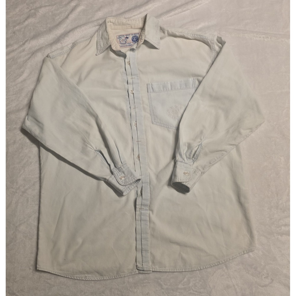 Vintage GUESS Sports California Golf Button Down Shirt USA Sz 3 White